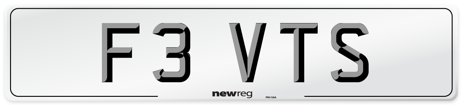 F3 VTS Number Plate from New Reg
